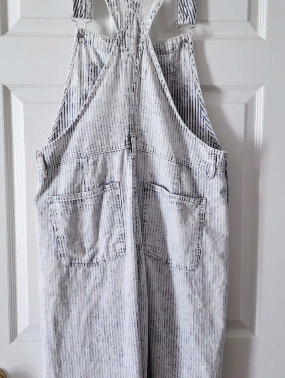 We The Free Striped Denim Overalls in Light Wash - Picture 10 of 11